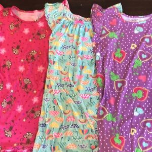 Girls pajama dresses bundle of 3